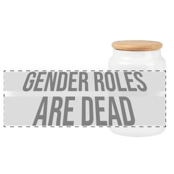 Gender Roles Are Dead Statement Freedom Saying - Panoramic Cookie Jar with Wooden Lid - white - Front