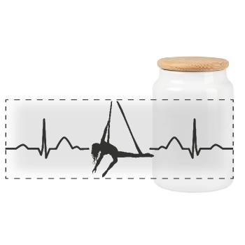 Vertikaltuch Heartbeat Luftakrobatik Aerial Silk - Panorama Keksdose mit Holzdeckel - Weiß - Vorne