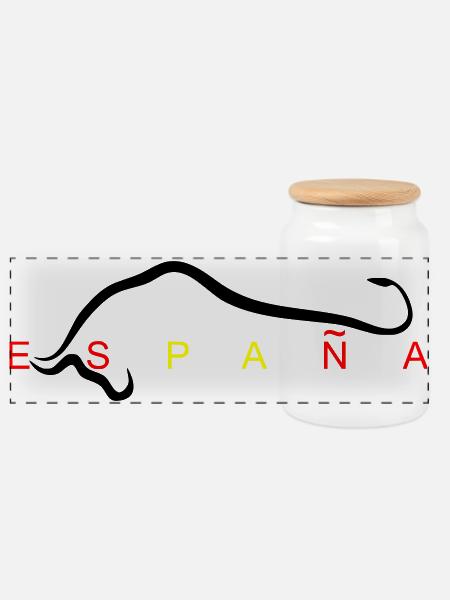 Espana - Panorama Keksdose mit Holzdeckel - Weiß