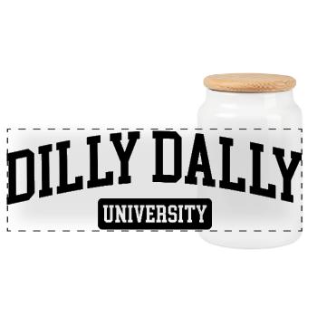 L’Université Dilly Dally procrastine la battage - Boîte à biscuits avec couvercle en bois - blanc - Devant