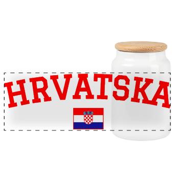 Drapeau Croatie Rouge - Boîte à biscuits avec couvercle en bois - blanc - Devant