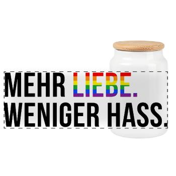 6. Peace Spruch Shirt für Human Rights Fans - Panorama Keksdose mit Holzdeckel - Weiß - Vorne