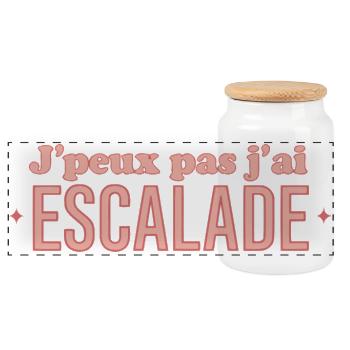 J'peux pas j'ai escalade - Boîte à biscuits avec couvercle en bois - blanc - Devant