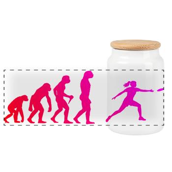 Disc Golf Geschenkidee für eine Scheibensportlerin - Panorama Keksdose mit Holzdeckel - Weiß - Vorne