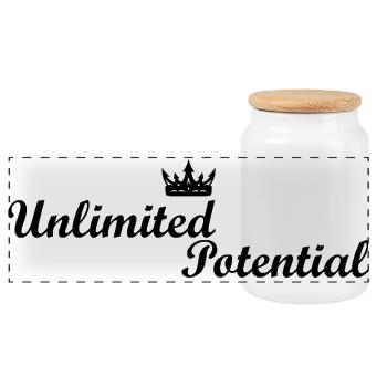 Unlimited_Potential_Crown_Black - Panorama Keksdose mit Holzdeckel - Weiß - Vorne