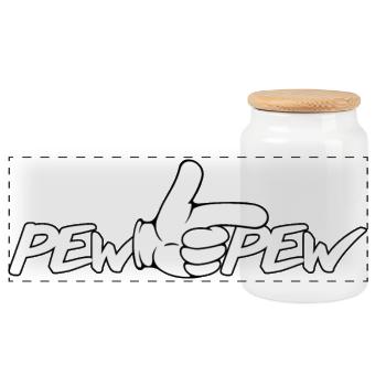 PewPew Laser Rétro Graphique Portable - Boîte à biscuits avec couvercle en bois - blanc - Devant