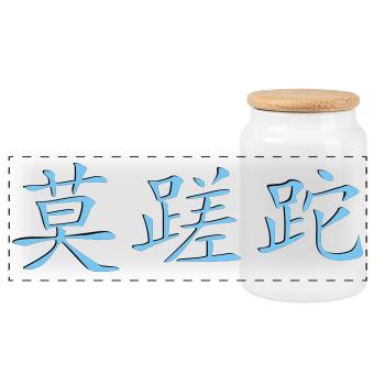 Carpe_Diem_3d - Kanji 2 - Panoramic Cookie Jar with Wooden Lid - white - Front