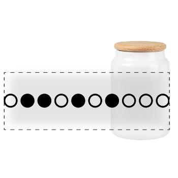 Nerdy design "prime numbers" up to 10 - Panoramic Cookie Jar with Wooden Lid - white - Front