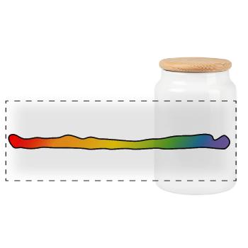 LGBT lgbtqi queer rainbow t-shirt - Panoramic Cookie Jar with Wooden Lid - white - Front
