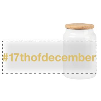 geboren am 17. Dezember Geburtstag birthday - Panorama Keksdose mit Holzdeckel - Weiß - Vorne