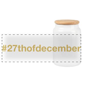 né le 27 décembre Anniversaire anniversaire - Boîte à biscuits avec couvercle en bois - blanc - Devant