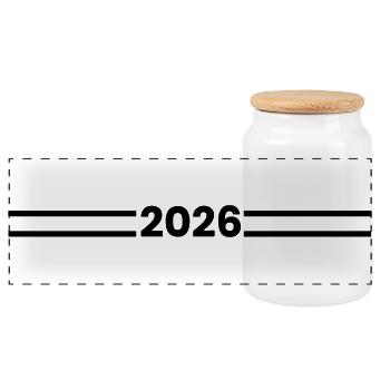 Symbol_2026 - Boîte à biscuits avec couvercle en bois - blanc - Devant