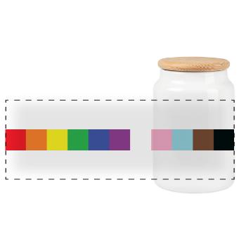 LGBTQ colour medal  - Panoramic Cookie Jar with Wooden Lid - white - Front