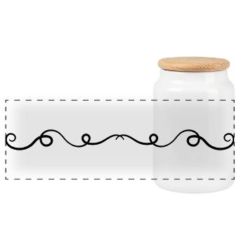 Ornament Line - Panoramic Cookie Jar with Wooden Lid - white - Front