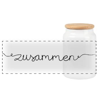 Zusammen_fineline - Panorama Keksdose mit Holzdeckel - Weiß - Vorne
