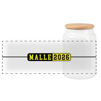 Malle 2026 - Panoramic Cookie Jar with Wooden Lid - white - Front