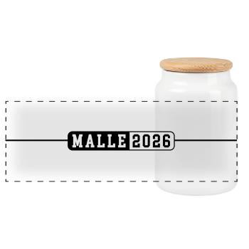Malle 2026 - Panoramic Cookie Jar with Wooden Lid - white - Front