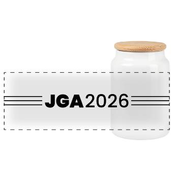Jga 2026 Enterrement de vie de garçon - Boîte à biscuits avec couvercle en bois - blanc - Devant