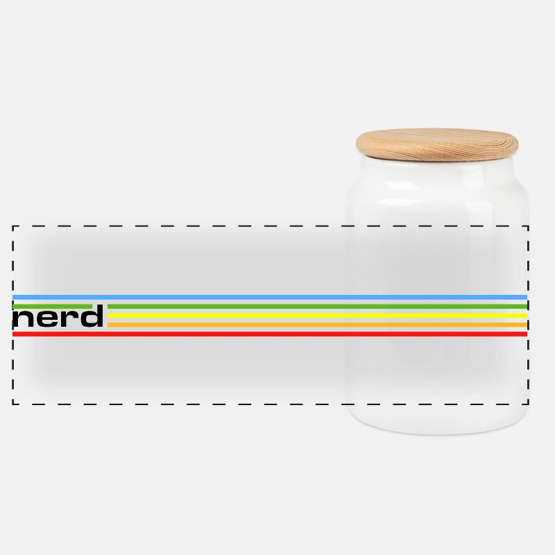 NERDY forever - nerd Rainbow - Panorama Keksdose mit Holzdeckel - Weiß
