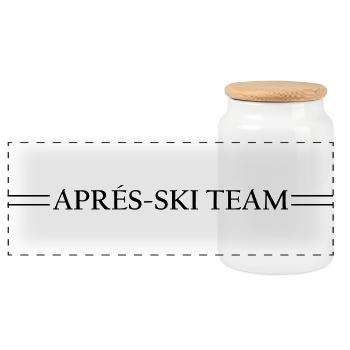 Ligne de l’équipe Après Ski - Boîte à biscuits avec couvercle en bois - blanc - Devant