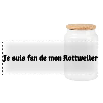 Je_suis_fan_de_mon_Rottweiler - Boîte à biscuits avec couvercle en bois - blanc - Devant