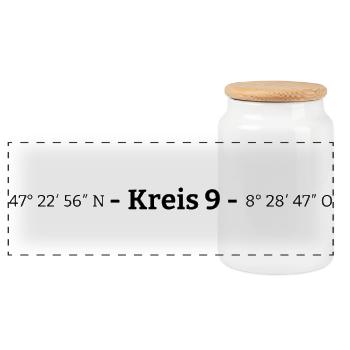 Coordinates Kreis 9 Altstetten Albisrieden Zürich - Panoramic Cookie Jar with Wooden Lid - white - Front