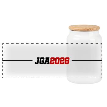JGA 2026 - Panoramic Cookie Jar with Wooden Lid - white - Front