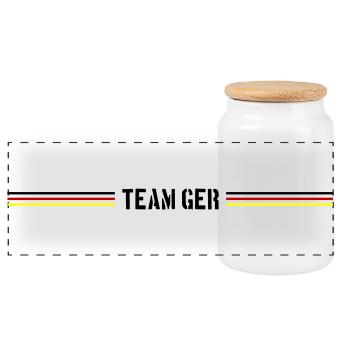 Team Germany Germany Flag - Panoramic Cookie Jar with Wooden Lid - white - Front