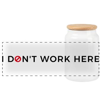 I don't work here. - Panorama Keksdose mit Holzdeckel - Weiß - Vorne