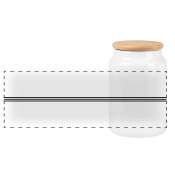 Line strokes icon - Panoramic Cookie Jar with Wooden Lid - white - Front
