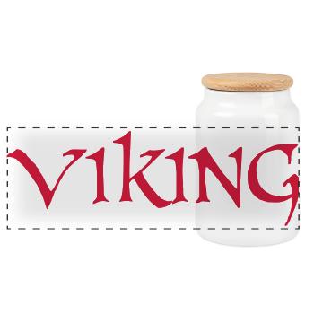 Viking - Boîte à biscuits avec couvercle en bois - blanc - Devant