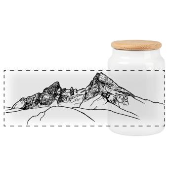 watzmann, Berchtesgaden, Alpes bavaroises, montagne - Boîte à biscuits avec couvercle en bois - blanc - Devant