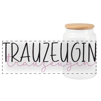 Trauzeugin Hochzeit Team Bride Freundin Geschenk - Panorama Keksdose mit Holzdeckel - Weiß - Vorne