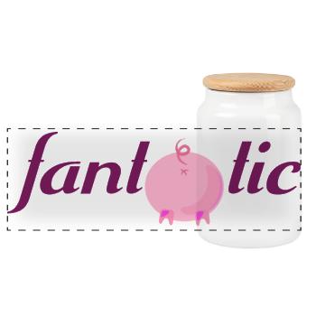 Fantastique - fantastique - fantastique - Boîte à biscuits avec couvercle en bois - blanc - Devant
