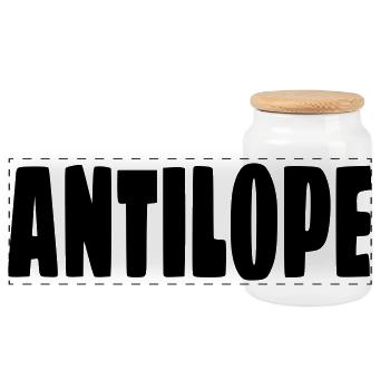 Antilope. Pour les personnes en fauteuil roulant avec humour # - Boîte à biscuits avec couvercle en bois - blanc - Devant