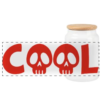 Crâne et cool (rouge) - Boîte à biscuits avec couvercle en bois - blanc - Devant