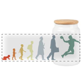 Évolution du handball vintage - Boîte à biscuits avec couvercle en bois - blanc - Devant