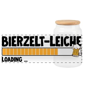 Bierbar Bierzeltleiche Bierfest Trinker - Panorama Keksdose mit Holzdeckel - Weiß - Vorne