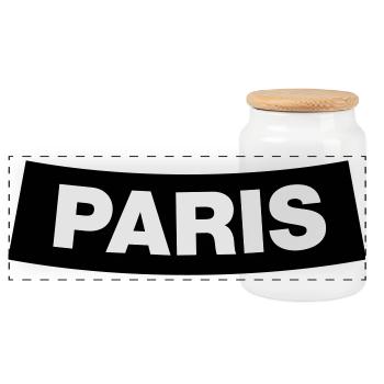 Paris Chapter Element (Bachelor Party MC Rocker Design) - Boîte à biscuits avec couvercle en bois - blanc - Devant