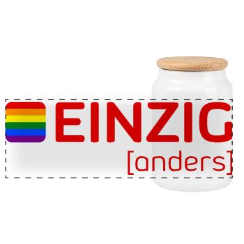 Einziganders - Panorama Keksdose mit Holzdeckel - Weiß - Vorne
