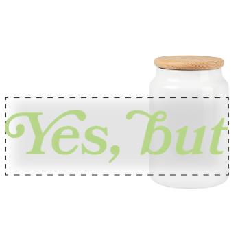 Yes, but – Minimalistisches Statement - Boîte à biscuits avec couvercle en bois - blanc - Devant