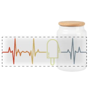 Wassereis Kardiogramm - Panoramic Cookie Jar with Wooden Lid - white - Front