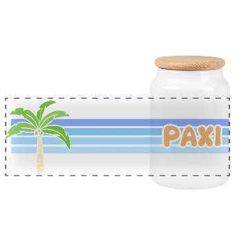 Paxi comme jour férié - Boîte à biscuits avec couvercle en bois - blanc - Devant