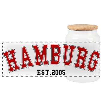 Hamburg_Est_2005 - Panoramic Cookie Jar with Wooden Lid - white - Front