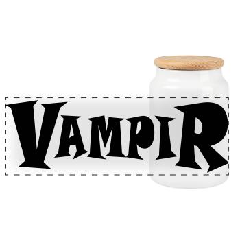Vampire - Boîte à biscuits avec couvercle en bois - blanc - Devant