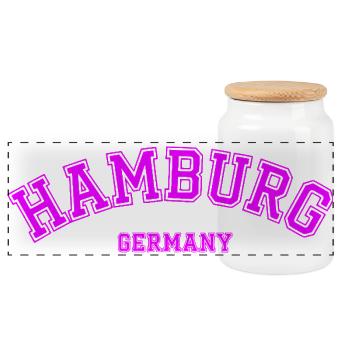 Hambourg, Allemagne, style collège ancien - Boîte à biscuits avec couvercle en bois - blanc - Devant