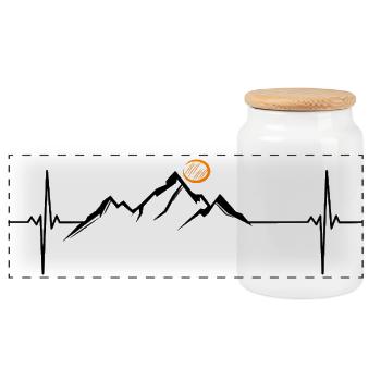 Mountains Mountain Heartbeat Gift Nature Conservation - Boîte à biscuits avec couvercle en bois - blanc - Devant