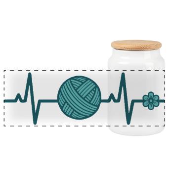 Amateurs de fils à crochet drôles adorent - Boîte à biscuits avec couvercle en bois - blanc - Devant