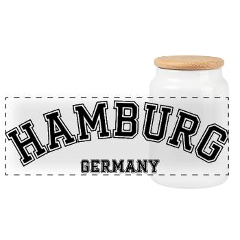 Hamburg Germany Urban Statement Art - Panorama Keksdose mit Holzdeckel - Weiß - Vorne
