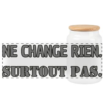 Doesn't change anything. Absolutely not. - Panoramic Cookie Jar with Wooden Lid - white - Front